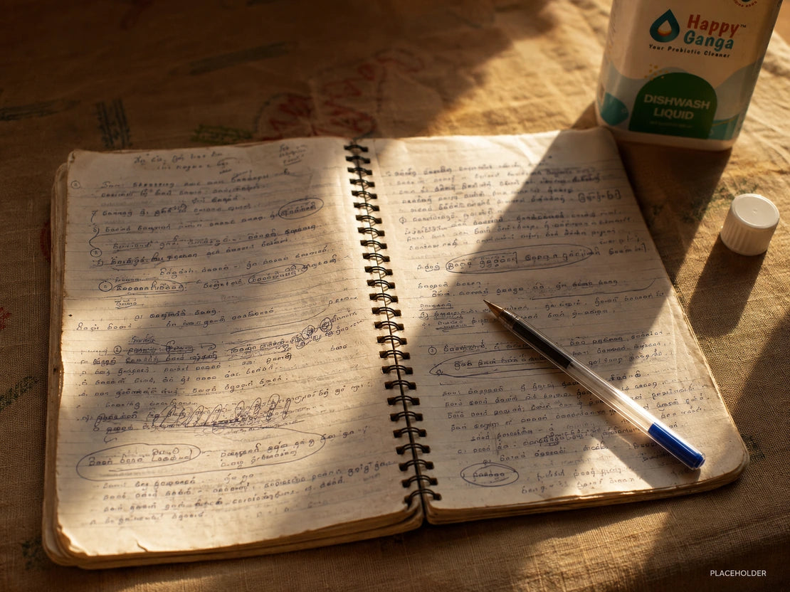 A handwritten notebook of feedback in afternoon light